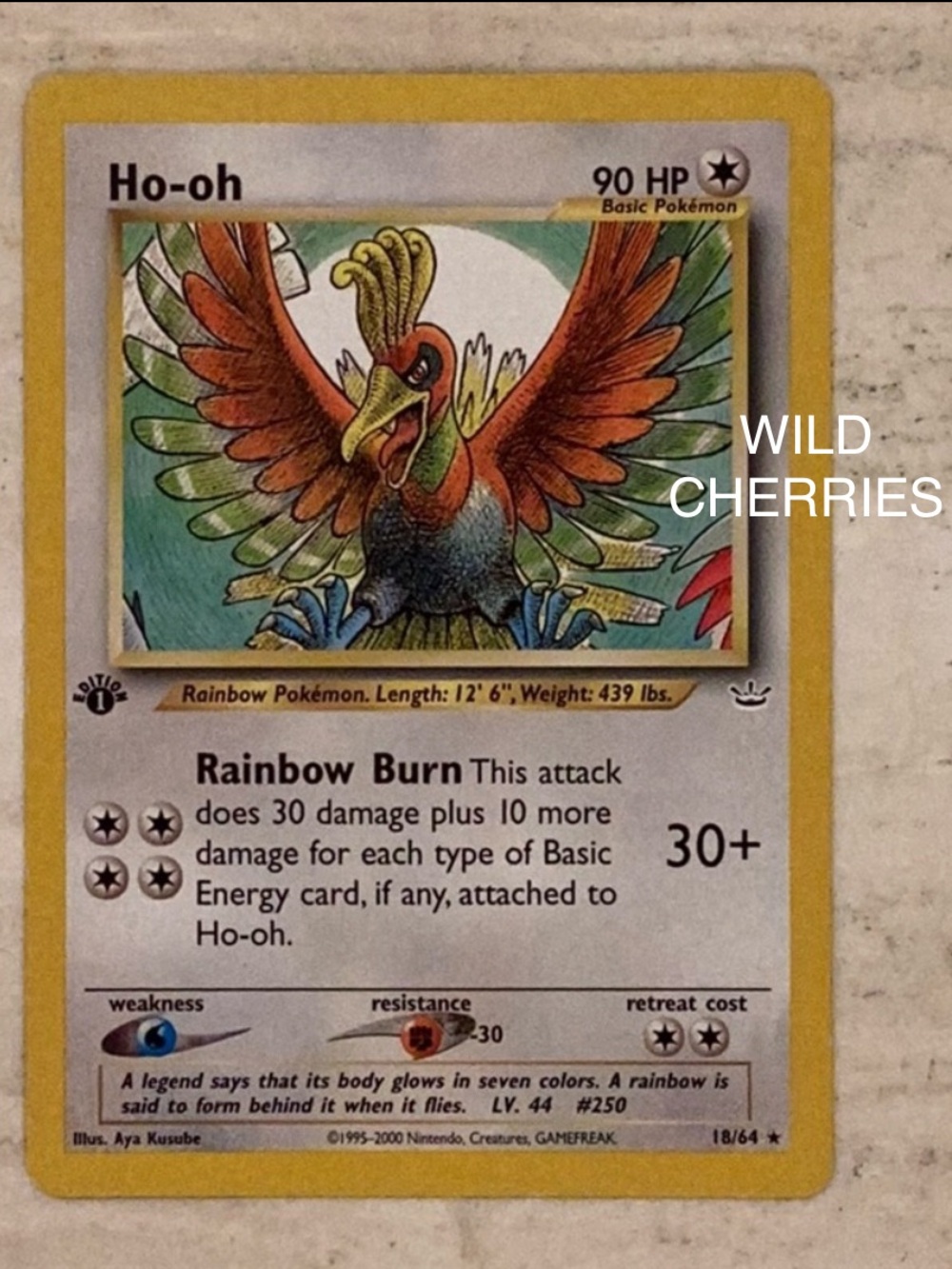 Ho-Oh 1st Edition 2000 Pokemon 18/64 Neo Revelation Non-Holo Card #18 TCG